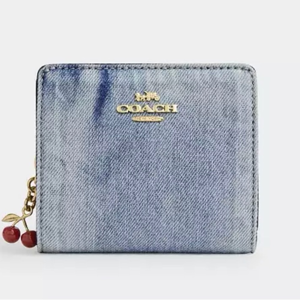 Coach Snap Wallet
In Loved Denim With Charm